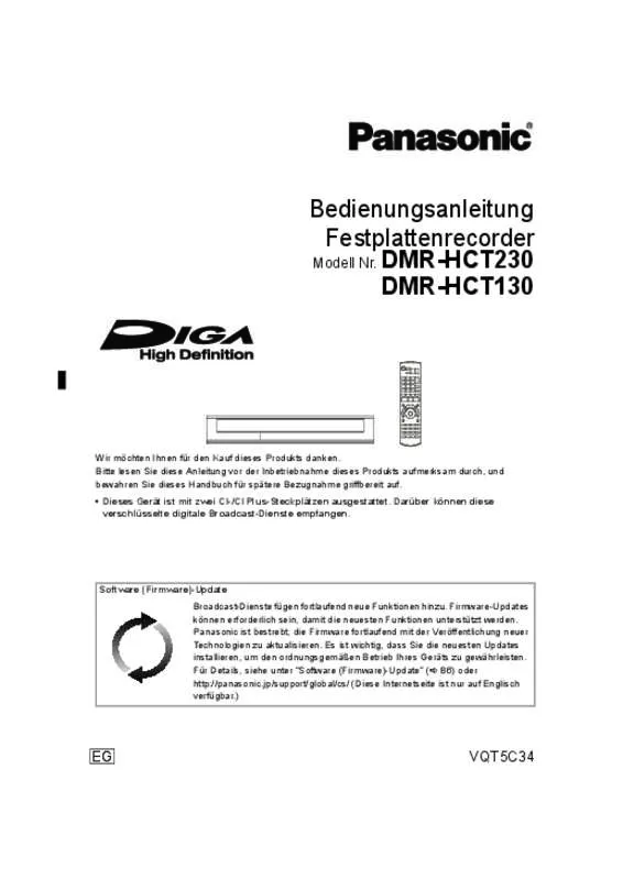 Mode d'emploi PANASONIC DMRHC-T130EG