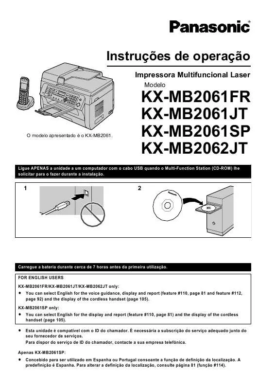 Mode d'emploi PANASONIC KX-MB2062