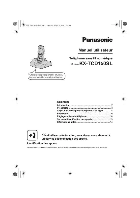 Mode d'emploi PANASONIC KXTCD153SL