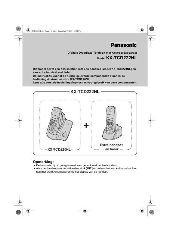 Mode d'emploi PANASONIC KX-TCD222NL
