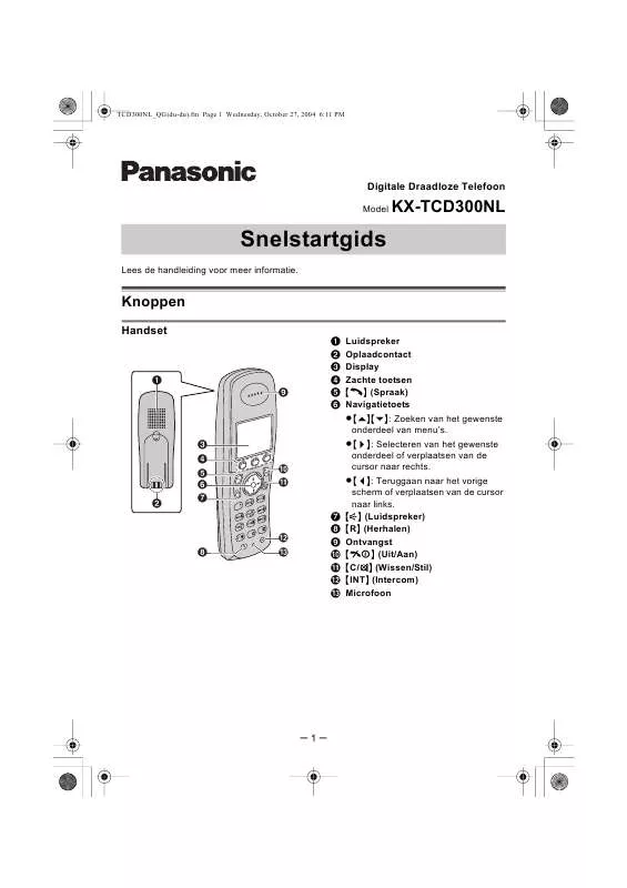 Mode d'emploi PANASONIC KX-TCD300NL