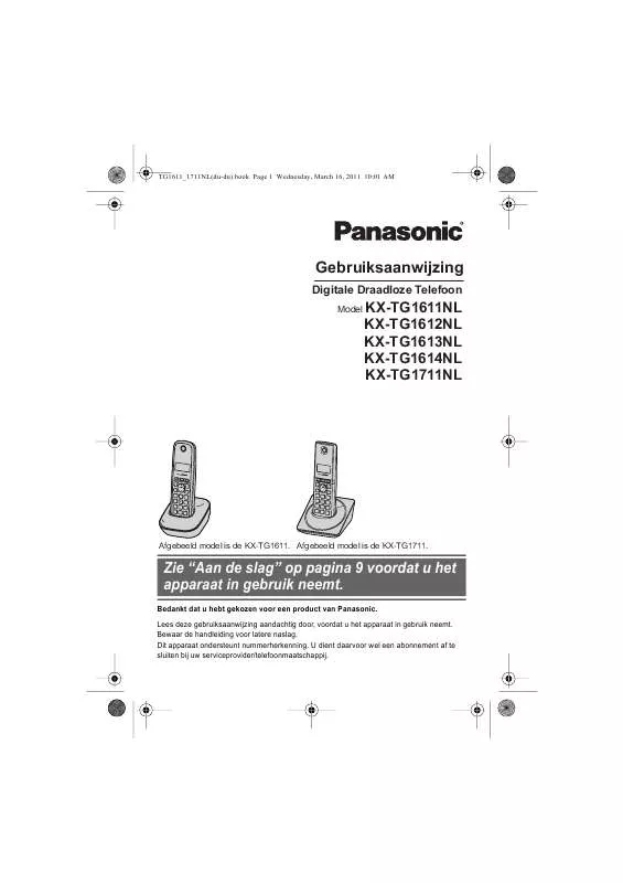 Mode d'emploi PANASONIC KX-TG1611NL