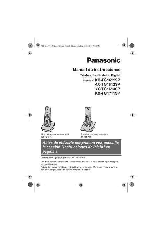 Mode d'emploi PANASONIC KXTG1612SP