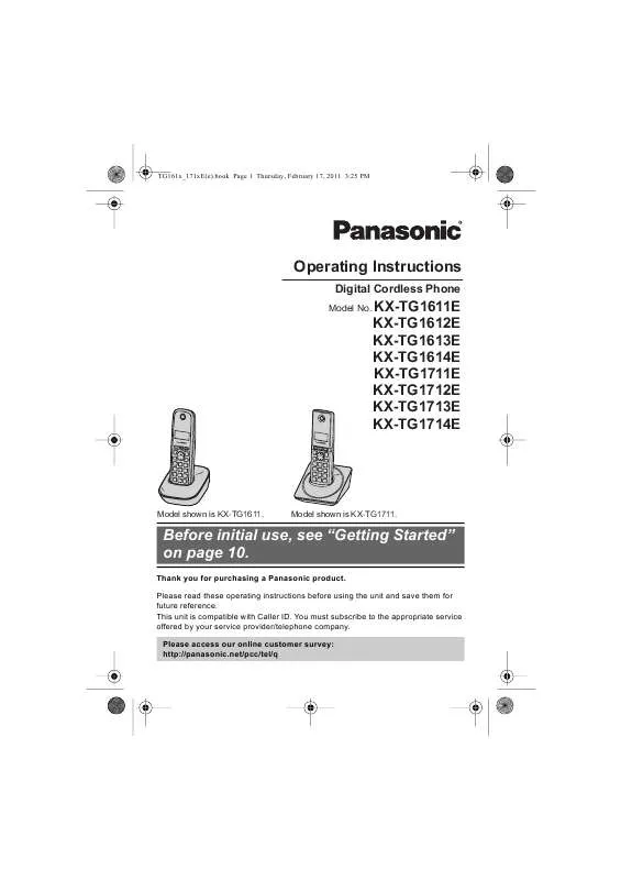 Mode d'emploi PANASONIC KXTG1711E