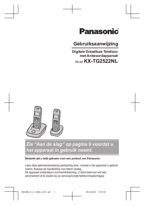 Mode d'emploi PANASONIC KX-TG2522