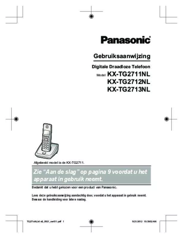 Mode d'emploi PANASONIC KX-TG2712NL