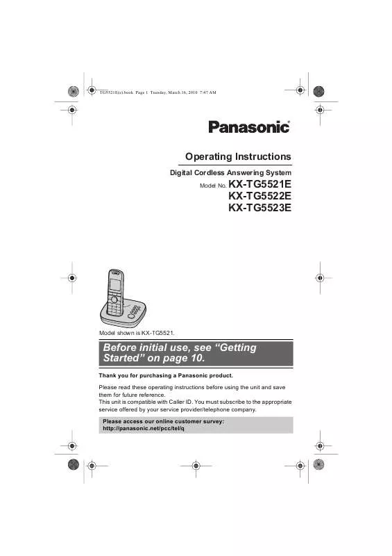 Mode d'emploi PANASONIC KXTG5522E