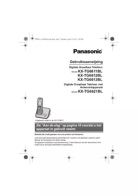 Mode d'emploi PANASONIC KX-TG6611BL