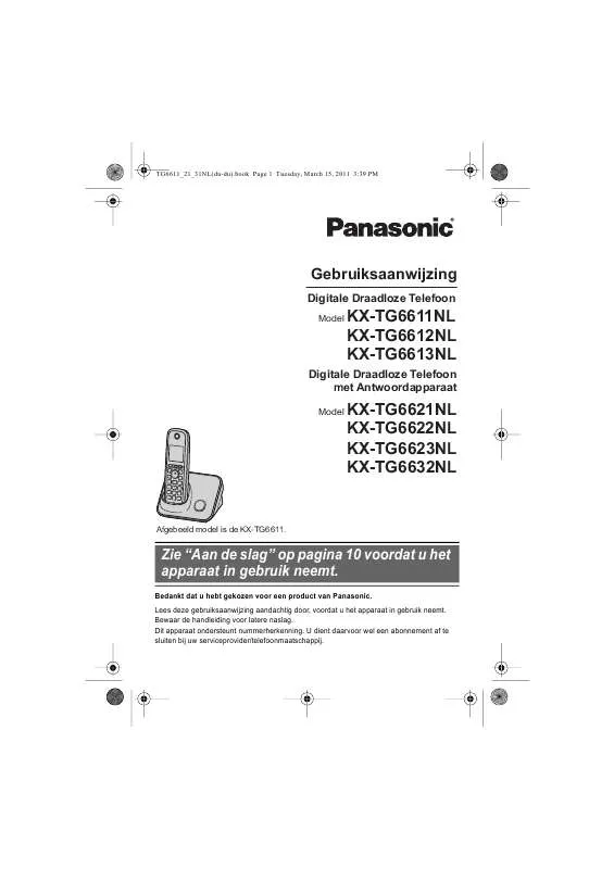 Mode d'emploi PANASONIC KX-TG6613NL