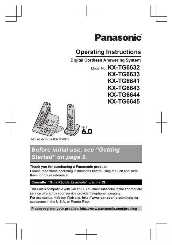 Mode d'emploi PANASONIC KXTG6633