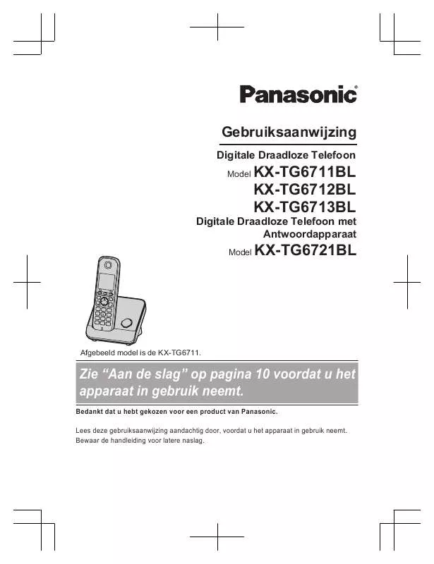 Mode d'emploi PANASONIC KX-TG6713BL