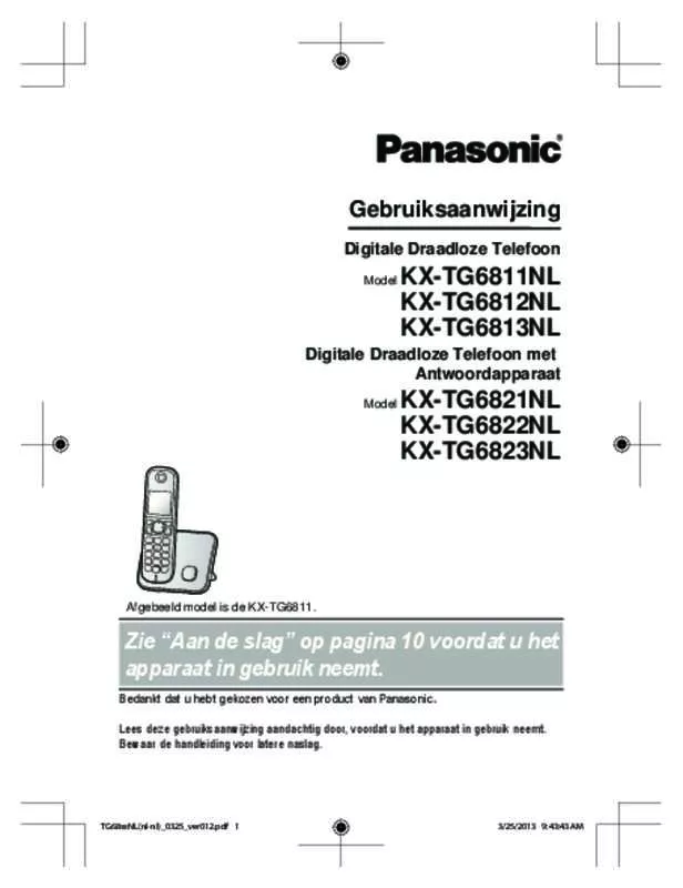 Mode d'emploi PANASONIC KX-TG6811NL