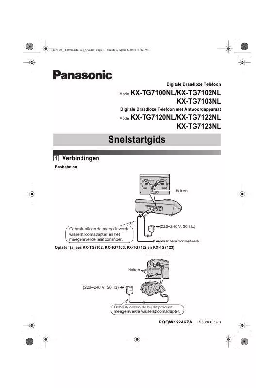Mode d'emploi PANASONIC KX-TG7100NL