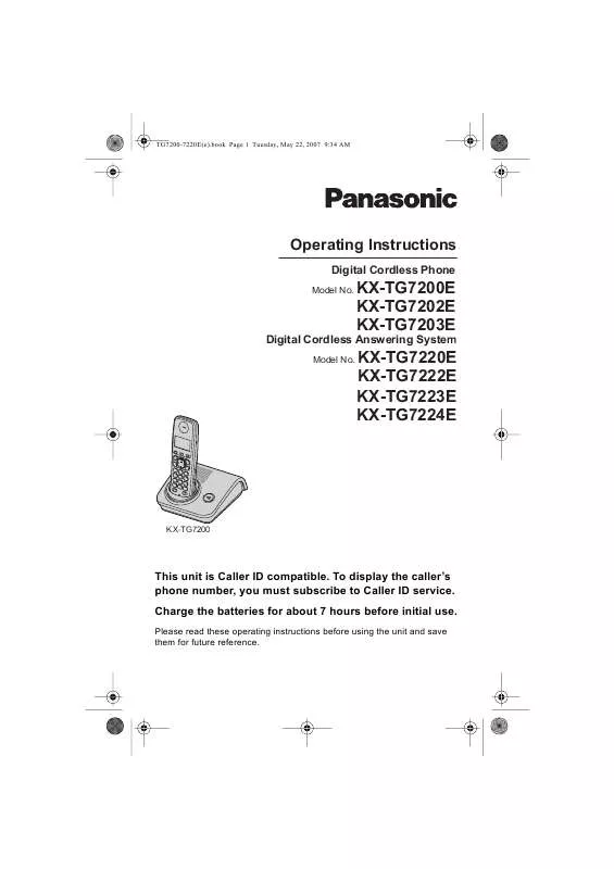 Mode d'emploi PANASONIC KXTG7200E