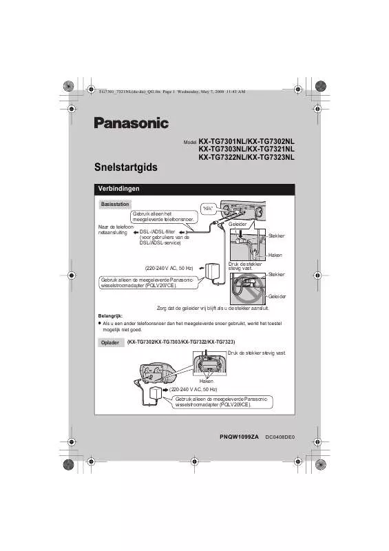 Mode d'emploi PANASONIC KX-TG7301NL