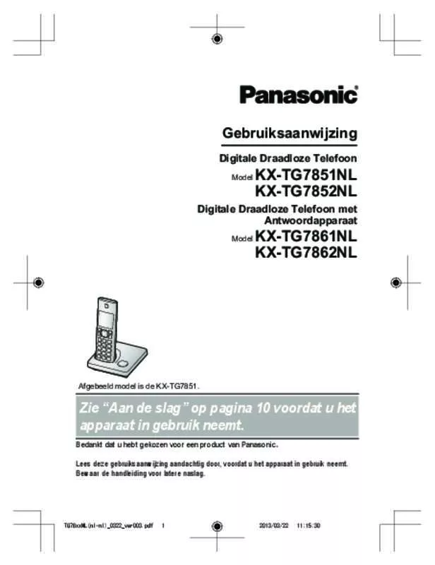 Mode d'emploi PANASONIC KX-TG7861NL