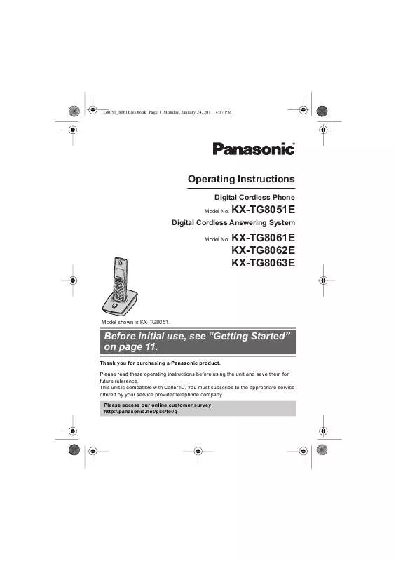 Mode d'emploi PANASONIC KXTG8051E