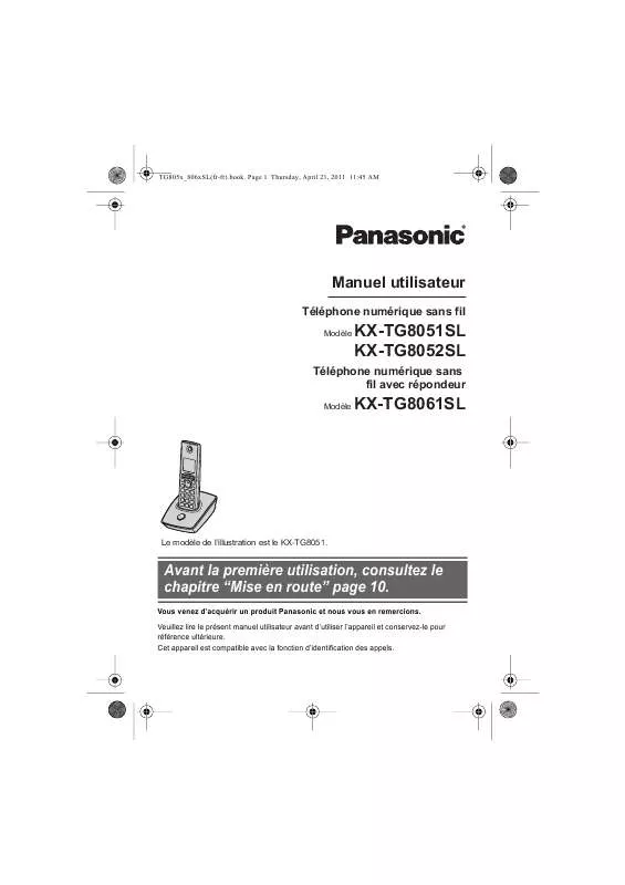 Mode d'emploi PANASONIC KXTG8052SL