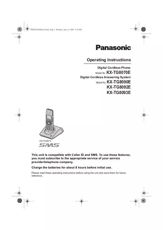 Mode d'emploi PANASONIC KXTG8093E