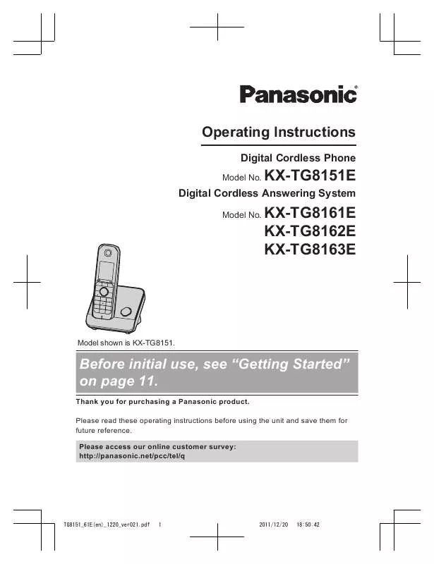 Mode d'emploi PANASONIC KXTG8163E
