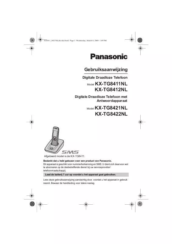 Mode d'emploi PANASONIC KX-TG8411NL