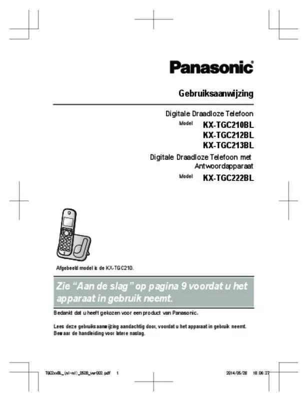 Mode d'emploi PANASONIC KX-TGC210BL