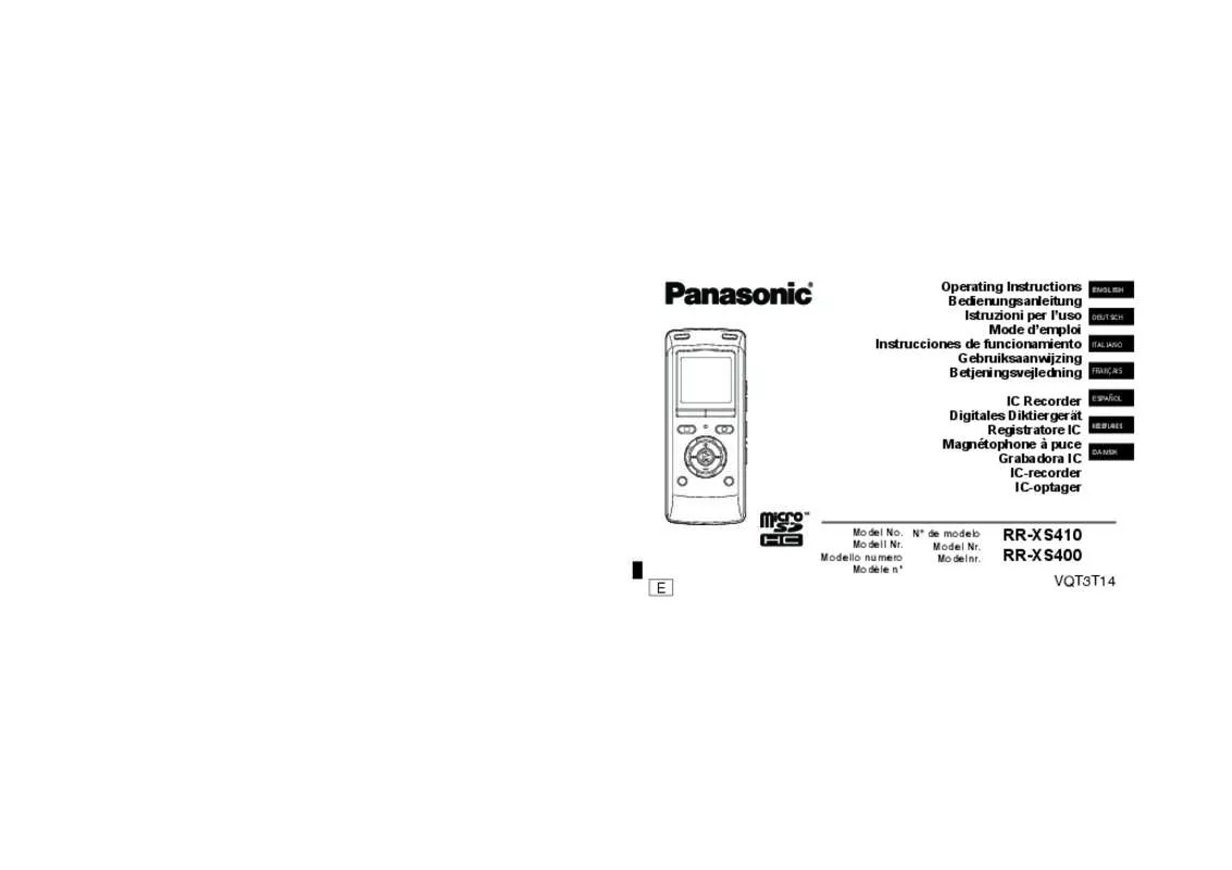 Mode d'emploi PANASONIC RR-XS410E-W