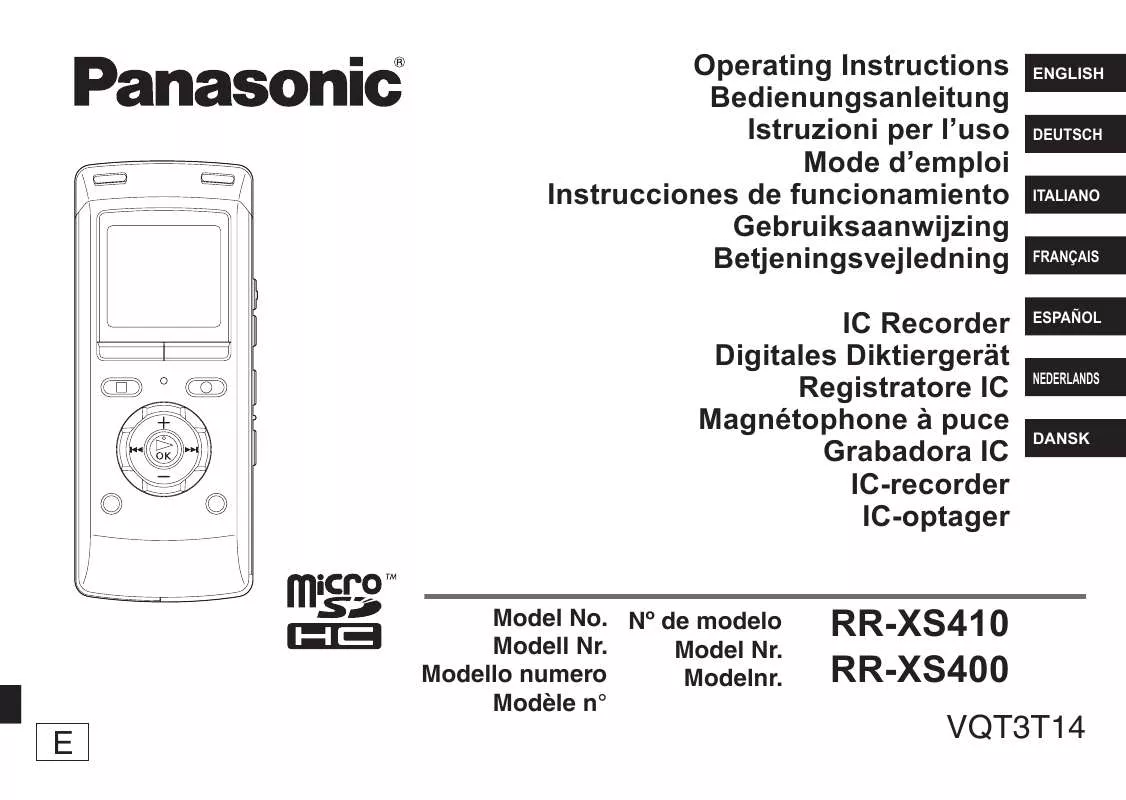 Mode d'emploi PANASONIC RR-XS410E
