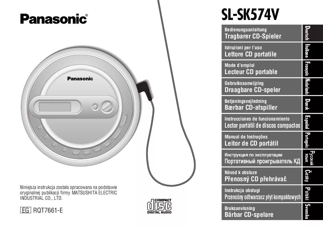 Mode d'emploi PANASONIC SL-SK574V