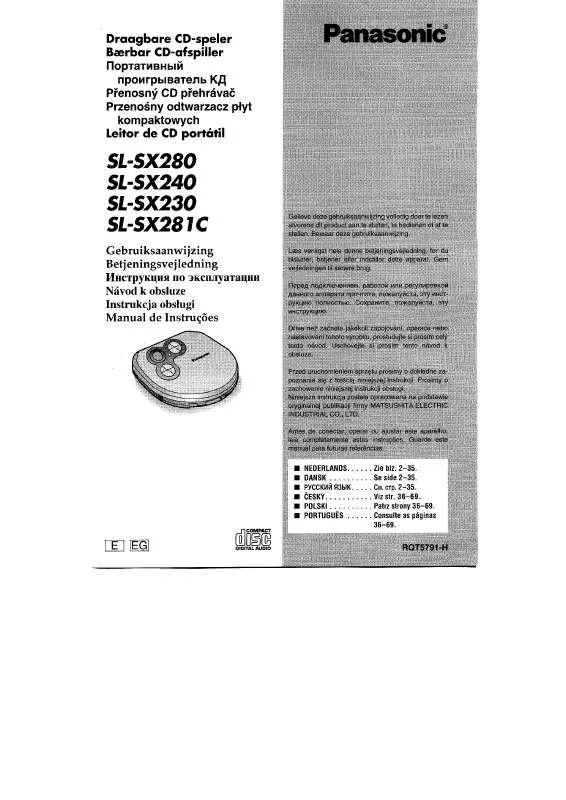 Mode d'emploi PANASONIC SL-SX230