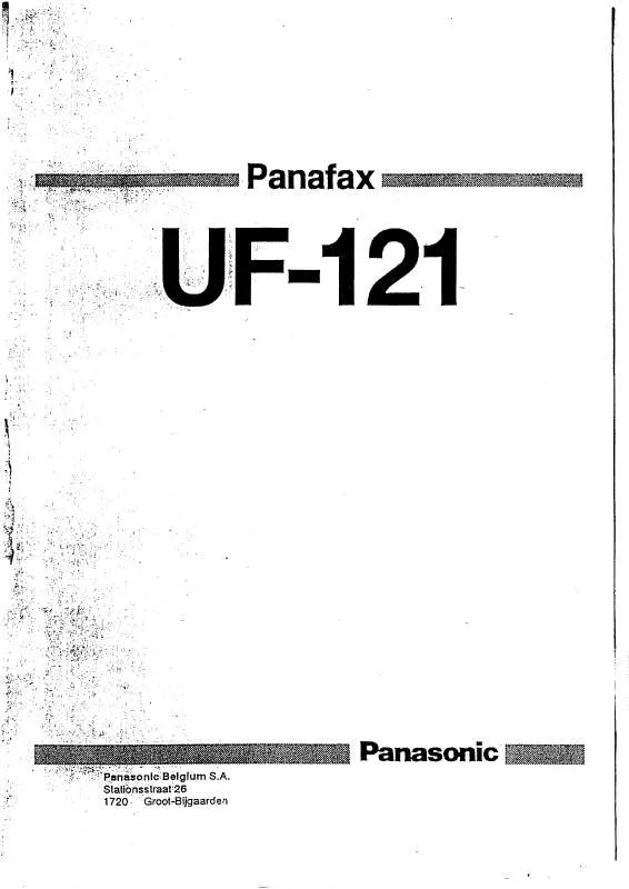 Mode d'emploi PANASONIC UF-121