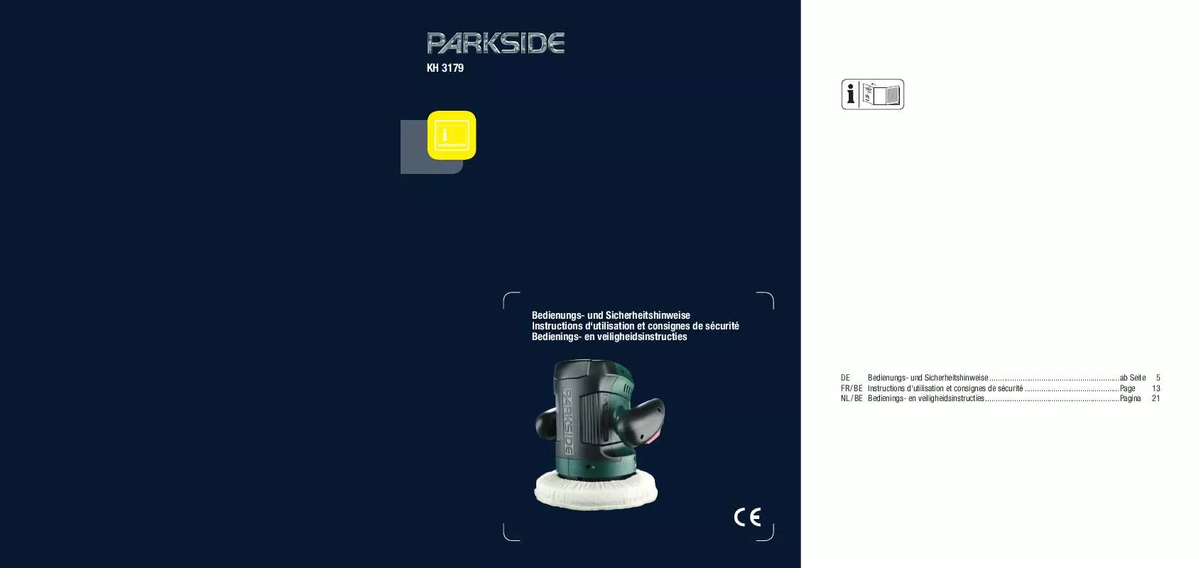 Mode d'emploi PARKSIDE KH 3179 CORDLESS CAR WAXING AND BUFFING MACHINE