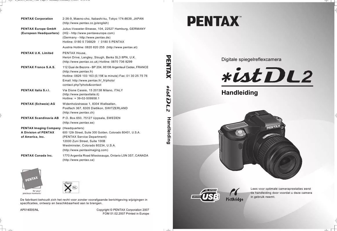 Mode d'emploi PENTAX ISTDL2