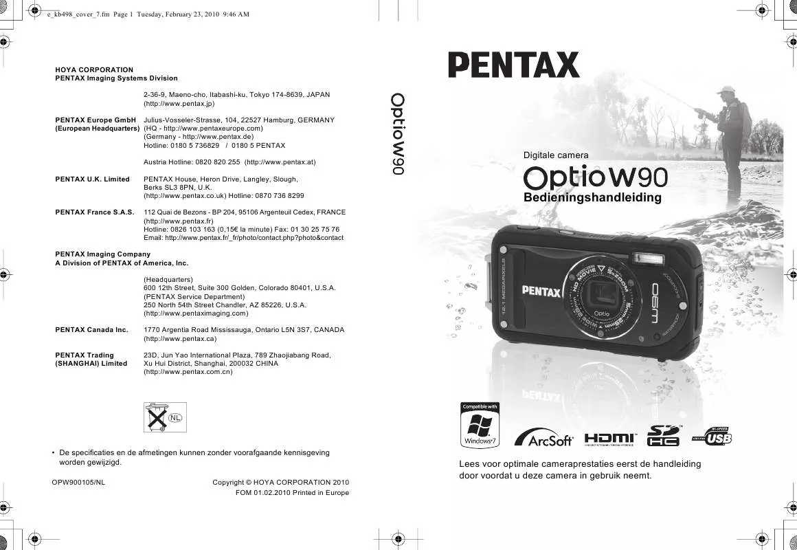 Mode d'emploi PENTAX OPTIO W90