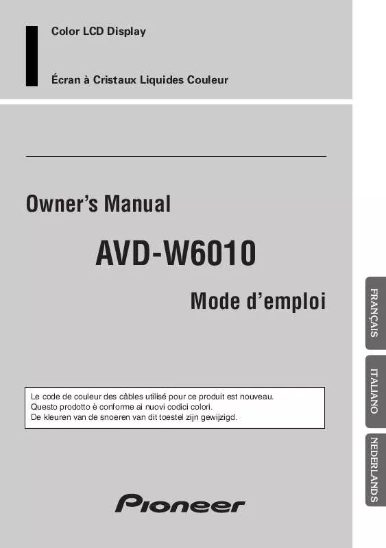 Mode d'emploi PIONEER AVD-W6010