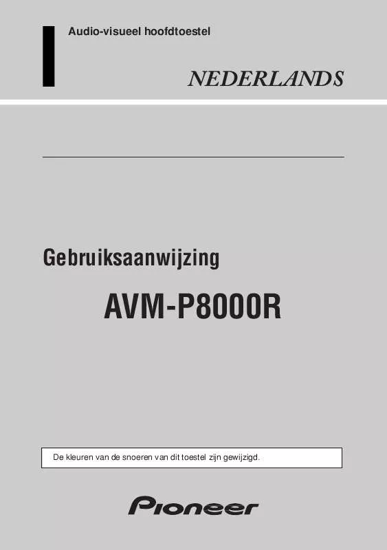 Mode d'emploi PIONEER AVM-P8000R