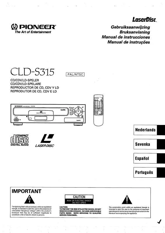 Mode d'emploi PIONEER CLD-S315