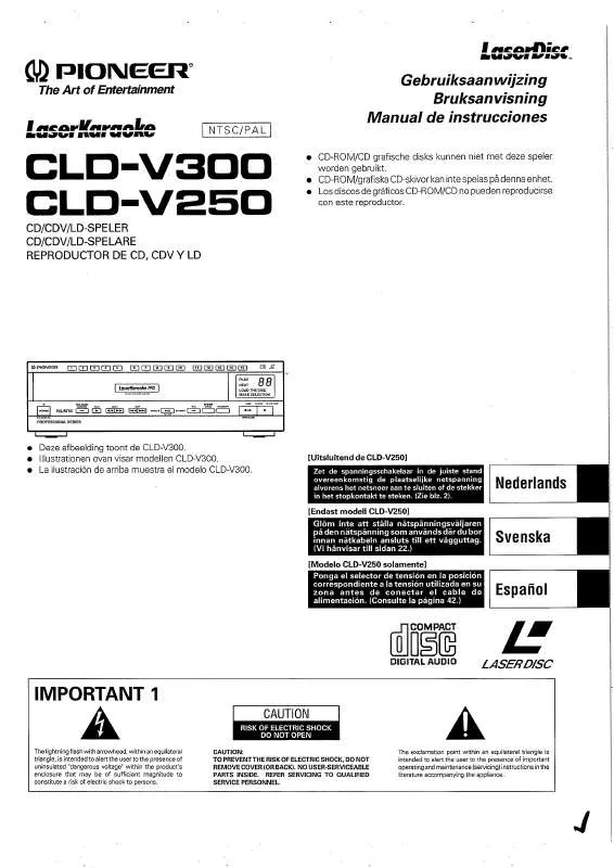 Mode d'emploi PIONEER CLD-V250