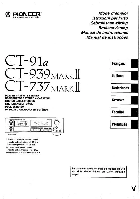 Mode d'emploi PIONEER CT-91A