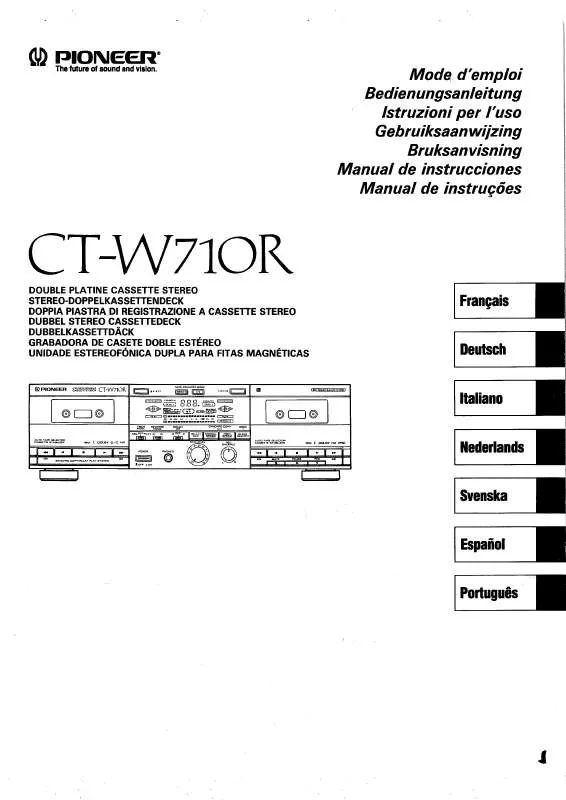 Mode d'emploi PIONEER CT-W710R