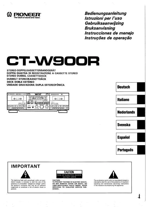 Mode d'emploi PIONEER CT-W900R