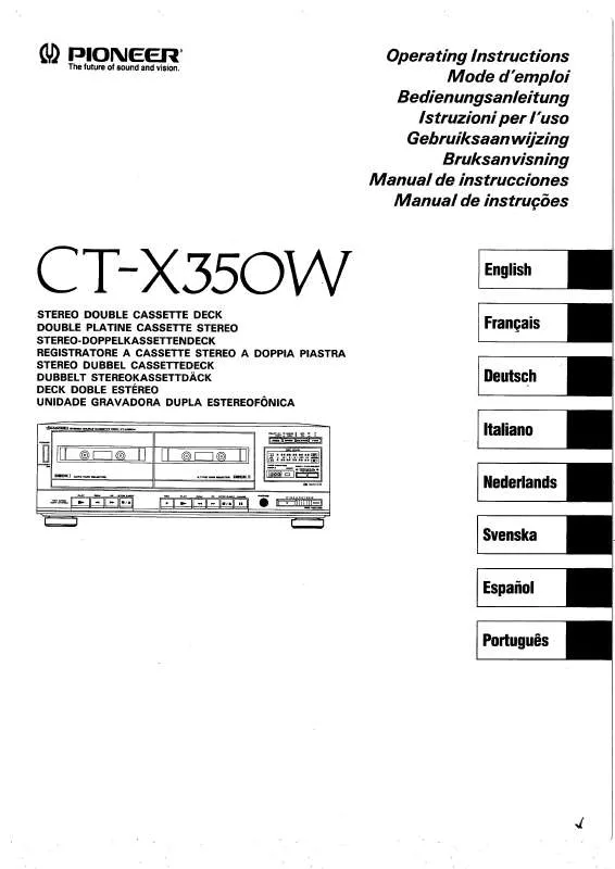 Mode d'emploi PIONEER CT-X350W