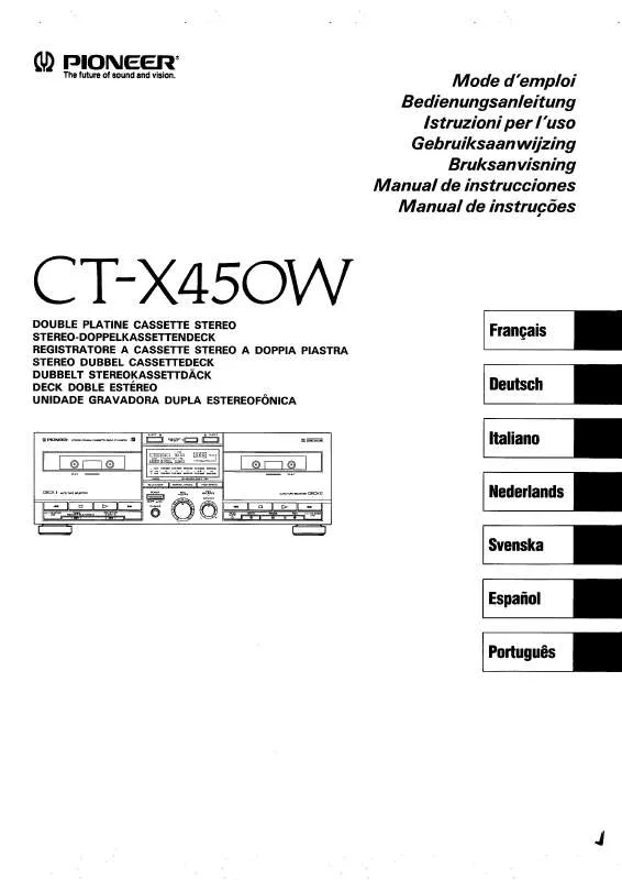 Mode d'emploi PIONEER CT-X450W