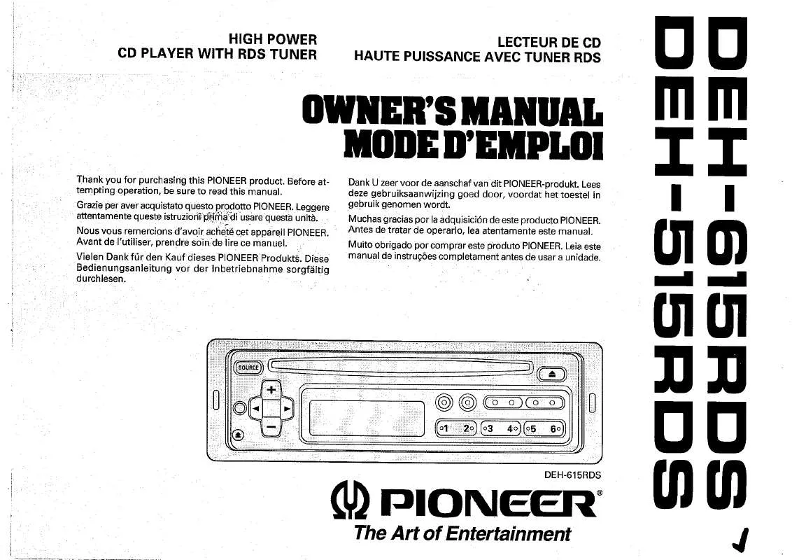Mode d'emploi PIONEER DEH-515RDS