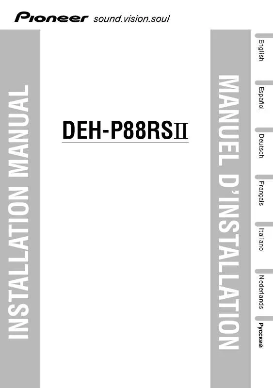 Mode d'emploi PIONEER DEH-P88RS-II