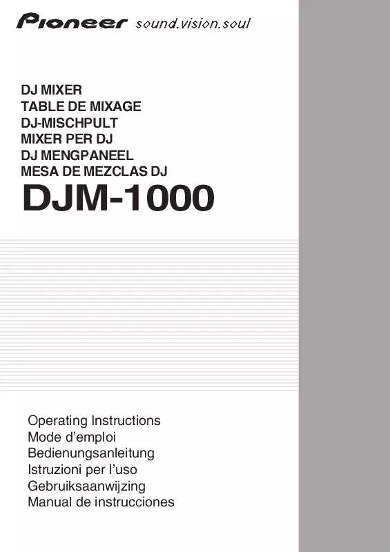 Mode d'emploi PIONEER DJM-1000