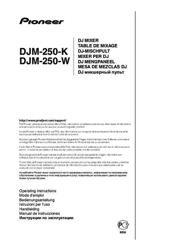 Mode d'emploi PIONEER DJM-250-W