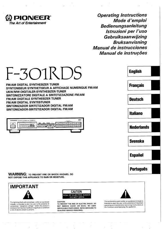 Mode d'emploi PIONEER F-301RDS