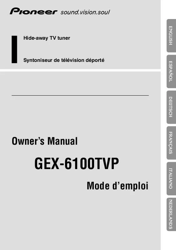 Mode d'emploi PIONEER GEX-6100TVP