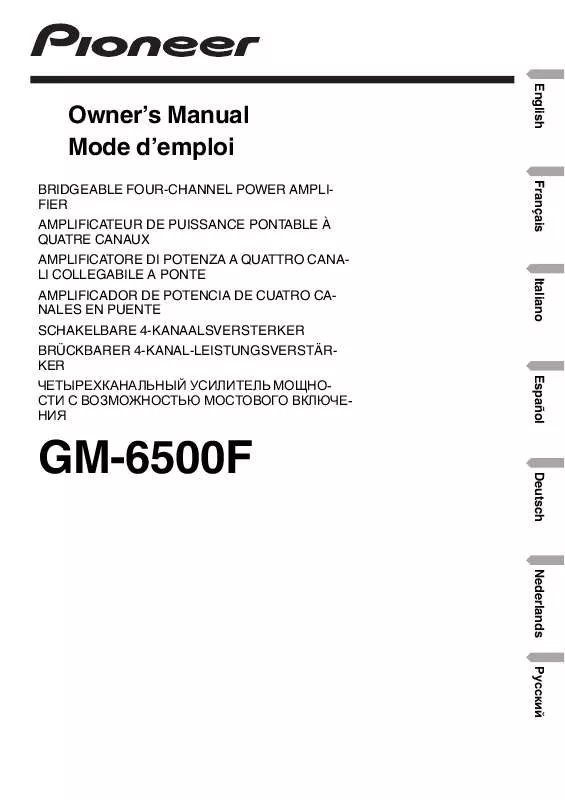 Mode d'emploi PIONEER GM-6500F